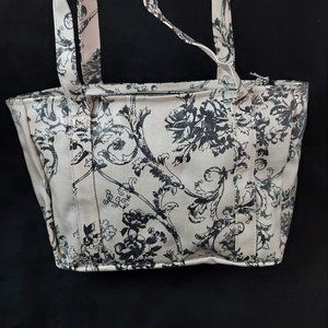 Nordic House design Vintage Shoulder Bag, Cross body bag, Black & White Floral